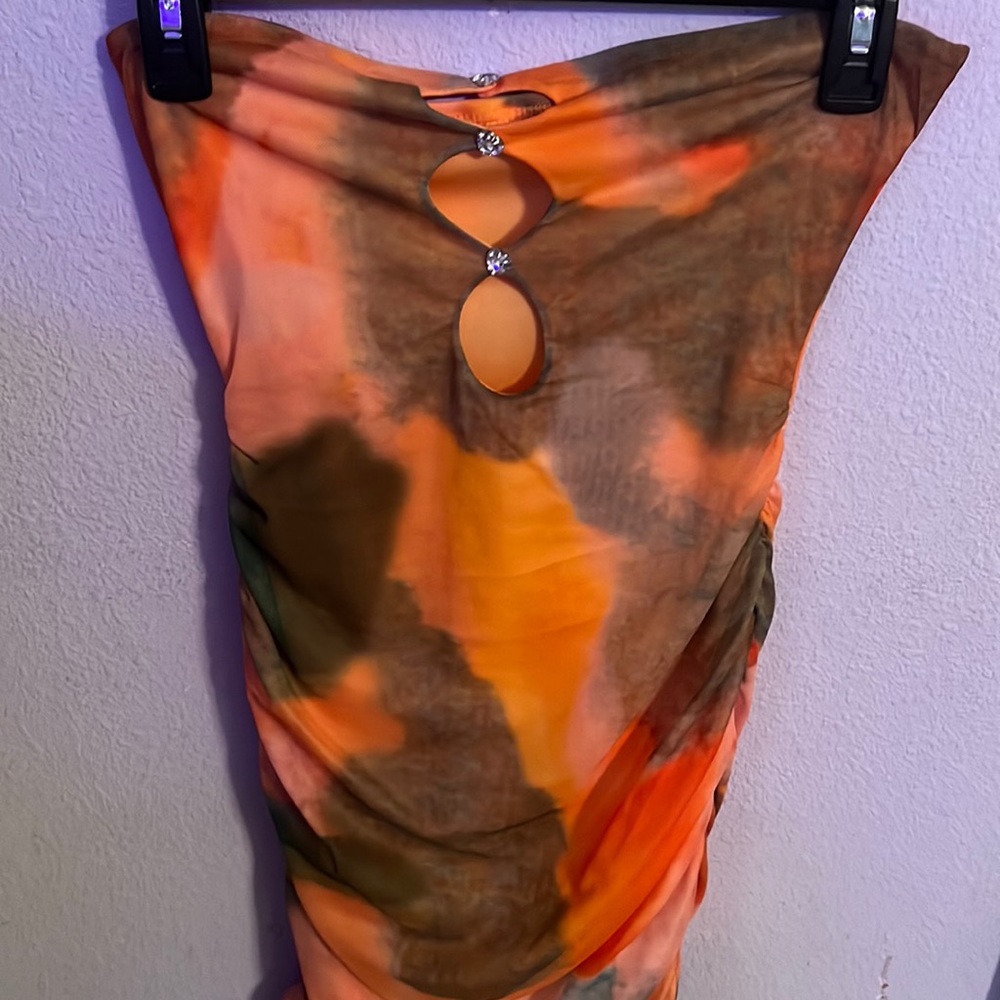 SHEIN XS tube top dress. Multicolor with scrunched sides